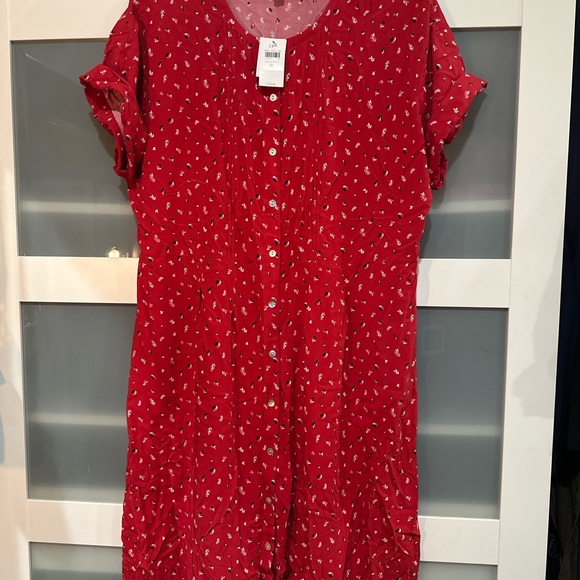 J. Jill Red Patterned Midi Dress - Picture 3 of 10